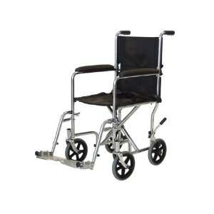  Transport Chair with Belt & Feet Rest, Silver, 19 Inches 