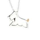 jewelry for trees 14k gold and sterling silver puppy pendant