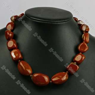 Red Jasper Gemstone Nugget Beads Gift Necklace 18L  