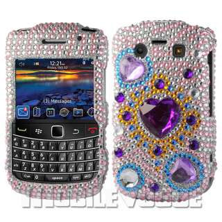 Bling Diamante Rhinestone Hard Case Cover For Blackberry Bold 9700 AT 