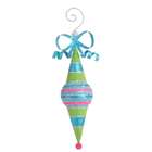 10 Candy Fantasy Whimsical Striped Flocked/Glittered Finial Christmas 