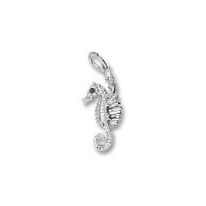  Mermaid On Seahorse Charm in White Gold Jewelry