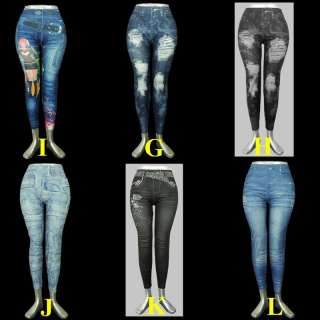Stylish Sexy Footless Jean Design Legging Tight #P09  