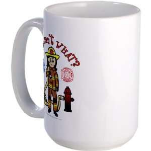  Custom Firefighter Firefighter Large Mug by  