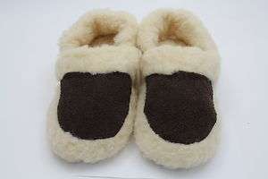 Pure Merino Wool Slippers, Low Boot   Brown  