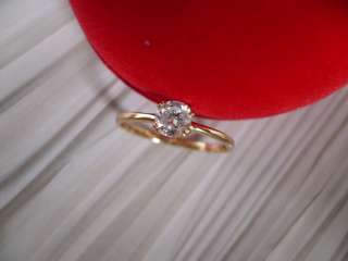 Classy Engagement Wedding Ring Diamond Simulant Gold GP  