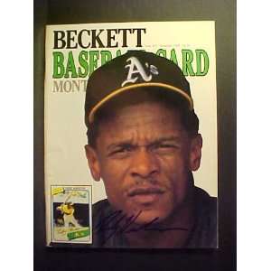 Rickey Henderson Oakland Athletics Autographed December 1989 Beckett 