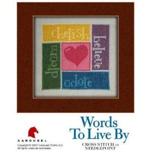 Words To Live By   Cross Stitch Pattern Arts, Crafts 