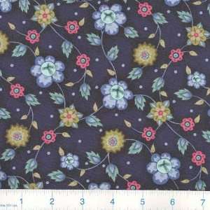  45 Wide Siam Floral Trial Navy Fabric By The Yard Arts 