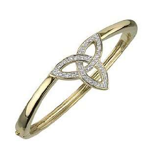  Gold Plated Crystal Set Trinity Bangle   Made in Ireland Jewelry