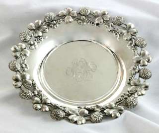   & Bros J.D. Caldwell Sterling Silver Bread Plate Clovers 1884  