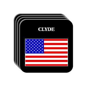  US Flag   Clyde, Ohio (OH) Set of 4 Mini Mousepad Coasters 