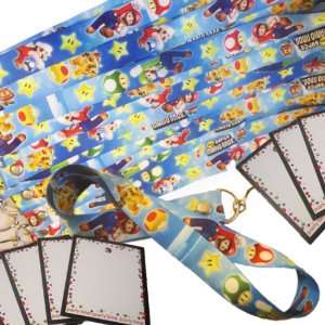 Super Mario Brothers Party Favors   12 pc ID Lanyard Neck Strap Pack w 