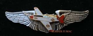   PILOT WING PIN US ARMY CORPS AIR FORCE P 51 MUSTANG RED TAILS  