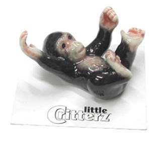 Little Critterz Monkey Chimpanzee Miniature Porcelain Figurine Animal 