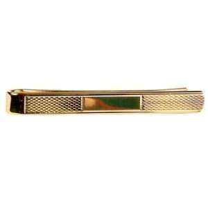  Gold Tie Slide With Barley Print & Centre Space Jewelry