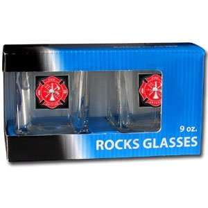  9 oz Rocks Glass Set   Fire Fighter