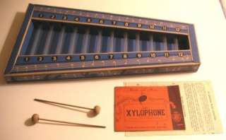   Xylophone Instrument Vintage Childs Children Musical Toy 1940s Nice
