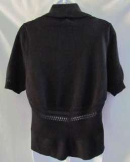 GRACE ELEMENTS New Black Cardigan Sweater Wrap Shrug Short Sleeve 