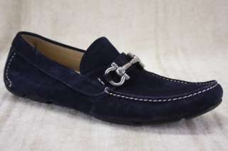   Ferragamo Parigi Moccasin Blue Suede Loafers Size 9D Driving shoe $495