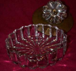 Heisey Candy Box W/metal lid and Candleblock Finial  