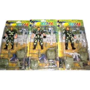   Lot 3 Set Special Force Army Men Action Figure Play Set Toys & Games