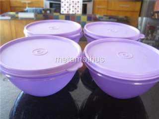 Tupperware Wonderlier Mixing Bowl Set 4 Small Purple NEW  