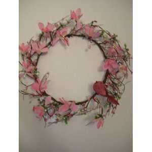  Pink Beaded & Floral Spring/Summer Wreath 