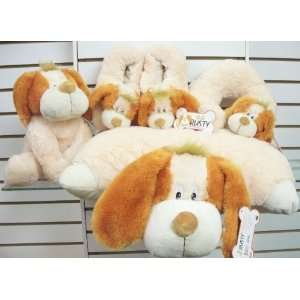  Its Bed Time Rusty 4 Piece Set   1 Plush, Slippers, Neck 