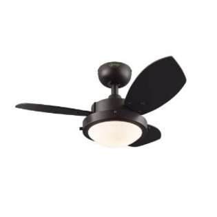   Inch Reversible Three Blade Indoor Ceiling Fan, Espresso with Opal