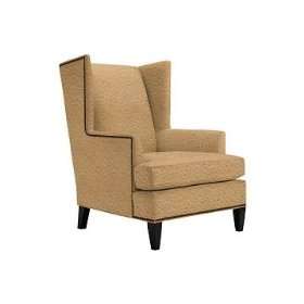   Wing Chair, Faux Ostrich, Tan, Polished Nickel