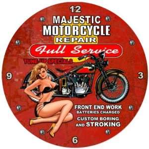  Majestic Moto Pinup Girls Clock   Garage Art Signs