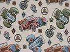 Vintage Antique Car Tapestry Drapery Upholstery Fabric