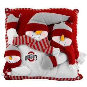 Ohio State Buckeyes 18 Inch Snowman Family Pillow  Sports 