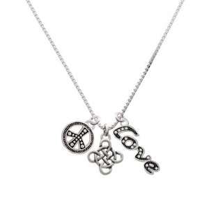  Celtic Knot Cross, Peace, Love Charm Necklace [Jewelry] Jewelry
