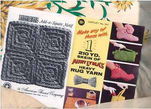 Aunt Lydias Heavy Rug Yarn Leaflet No. 1117 5 projects  