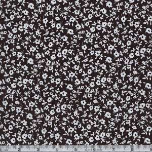  45 Wide Fresh and Fun Flowers Black and White Fabric By 