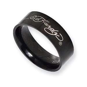  Ed Hardy Signature Black Ring/Stainless Steel Jewelry