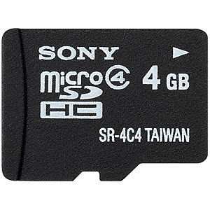  Sony 4GB CLASS 4 MicroSDHC Memory Card