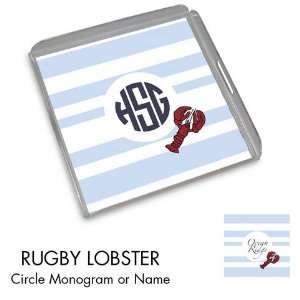  Preppy Plates   Personalized Lucite Trays (Rugby Lobster 