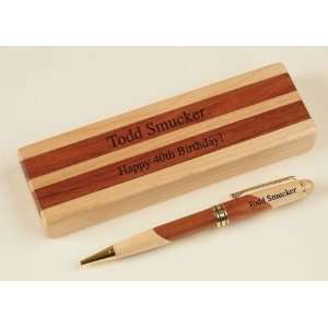  Personalized 2Tone Slider Pen Box with Single Pen Office 