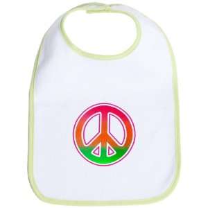  Baby Bib Kiwi Neon Peace Symbol 