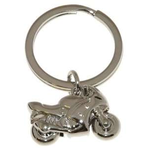  Shiny Silver Colour Motor Cycle / Motorbike Keyring   Gift 