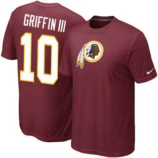Nike Washington Redskins Robert Griffin III Name and Number T Shirt 