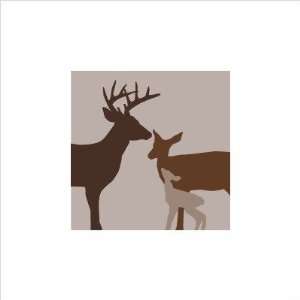   Deer Stretched Wall Art Size 12 x 12, Color Brown