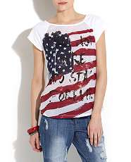 White (White) Only White Stay Forever USA Flag T Shirt  252695810 