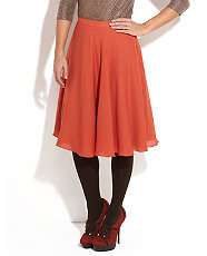 Spicy Orange (Orange) 18 And East Spicy Orange Fluted Midi Skirt 