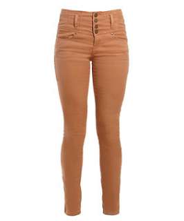 Chestnut (Brown) High Waisted Coloured Skinny Jeans  234302825  New 