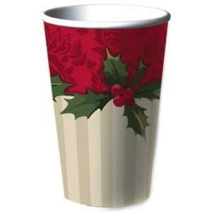  Elegant Holly Holiday Party Cups 8 Pack Health & Personal 