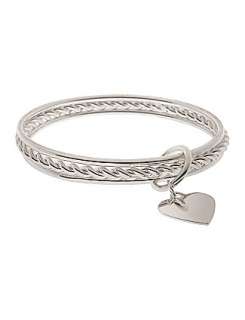   row bangle bracelet set with heart charm by Lane Bryant